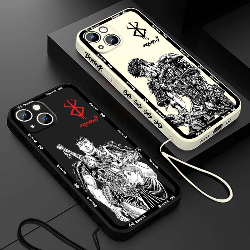 Apple Iphone 15 Pro Max - Japan Anime Berserk Guts Flüssigkautschuk-Handyhülle für