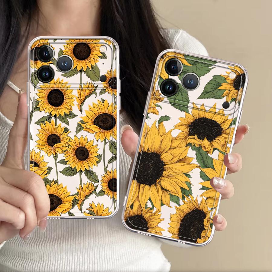 Apple Iphone 15 Pro Max - Niedliche Sonnenblumenmuster-Hülle für Apple iPhone 17