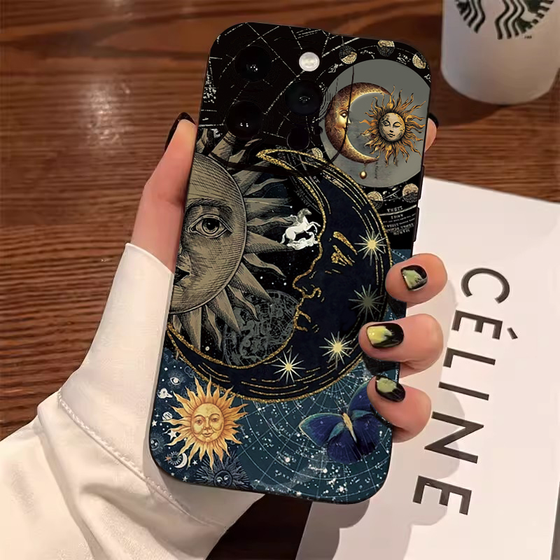Samsung Galaxy A55 - Ästhetische Sonne-Mond-Print Handyhülle für Samsung Galaxy