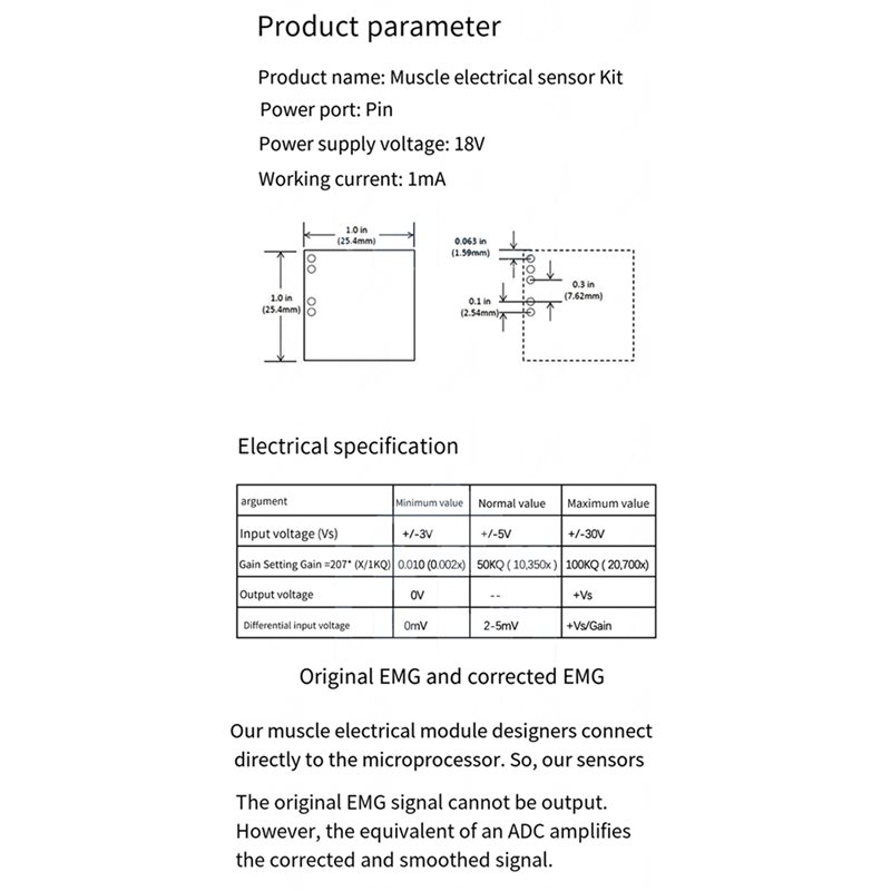 B50B-3X Muskel Elektrische Sen – Muscle Sensor Emg Bewertung und Preis